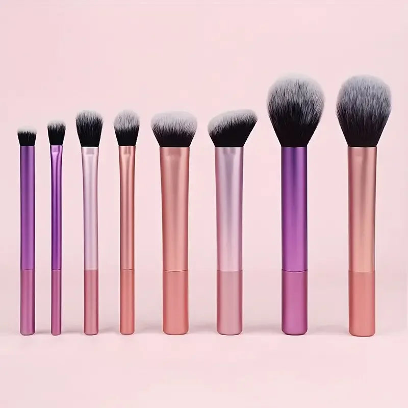 Purityspin 8pcs Makeup Brush Kit Soft Synthetic Hair
